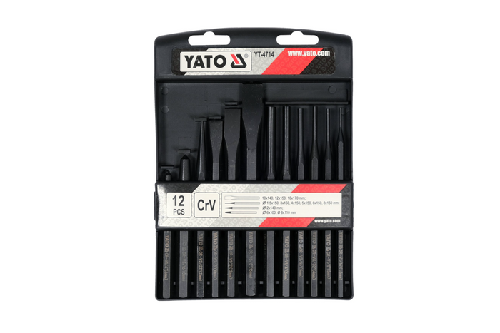 Sekáče a razníky YATO YT-4714, sada 12 kusov.
