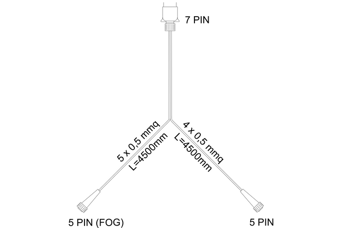 ASPÖCK 58-1022-087 elektrická inštalácia káblového zväzku pre príves 4,5 m 7PINOVÝ konektor bajonetový 2x5PINOVÝ