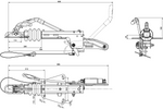 Nájazdové zariadenie KNOTT KF17C so závesom K20B pre príves s hmotnosťou 1700 kg s ojou typu V