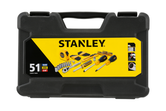 Sada ručného náradia STANLEY STMT0-74864 v 51-dielnom kufríku.