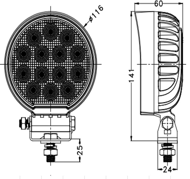 LED reflektorová pracovná lampa TT TECHNOLOGY TT.13356 56xLED 4480lm okrúhla
