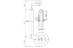 Oporné koleso UNITRAILER 150 kg 48 mm 505-730 mm