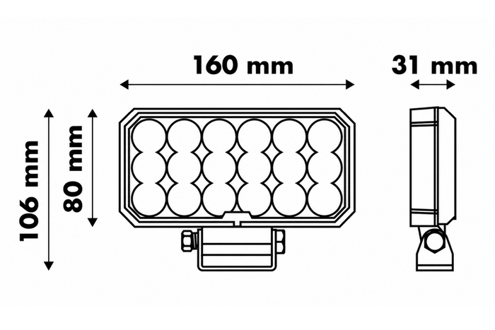 LED reflektorová pracovná lampa LAYTZ LY7305 72xLED 7000lm obdĺžniková