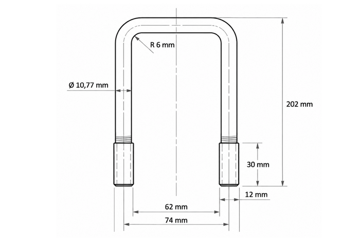 Štvorhranná svorka DROMET typ C M12 62×202 mm